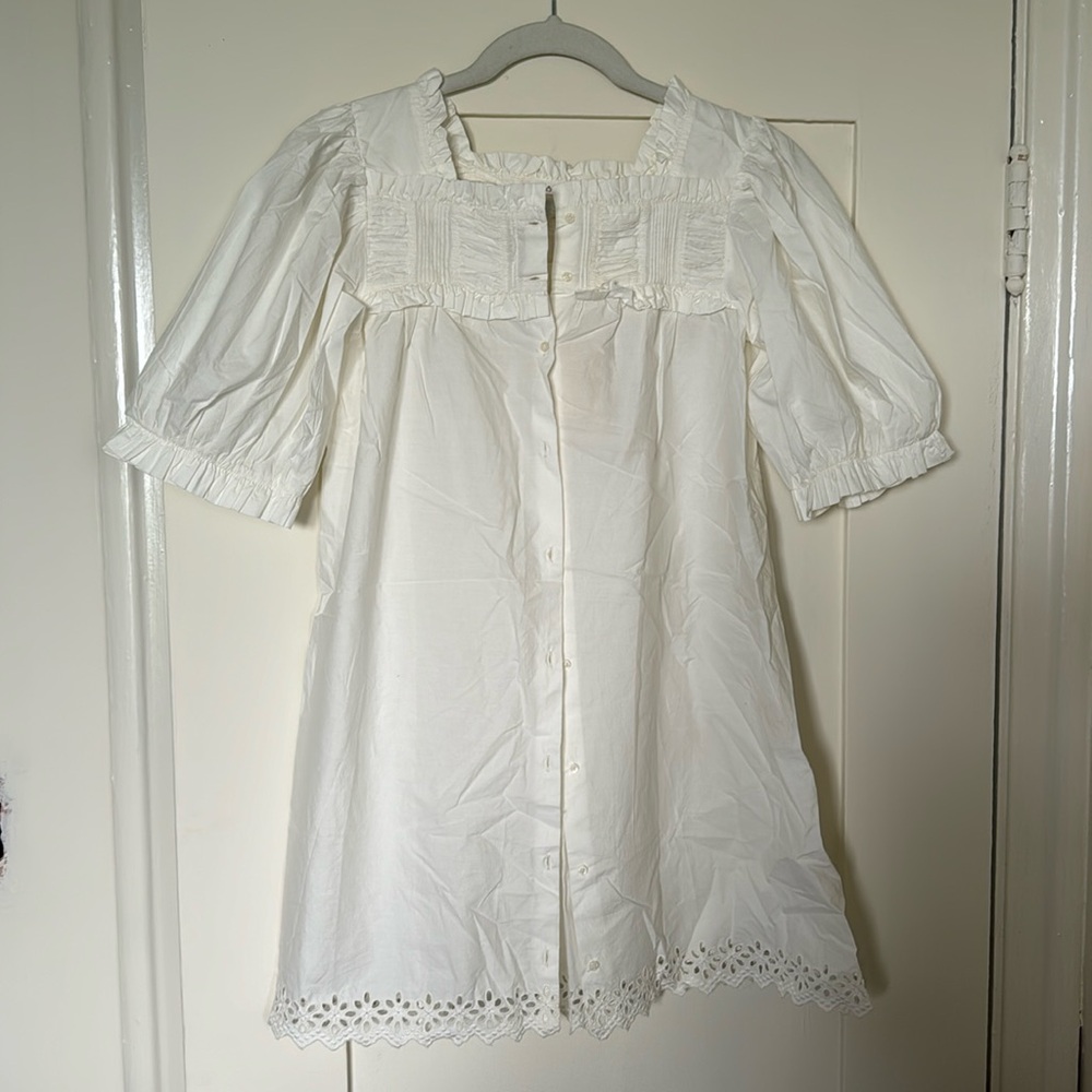 Doen “CELLO” dress in Salt cotton eyelet shirt/dress